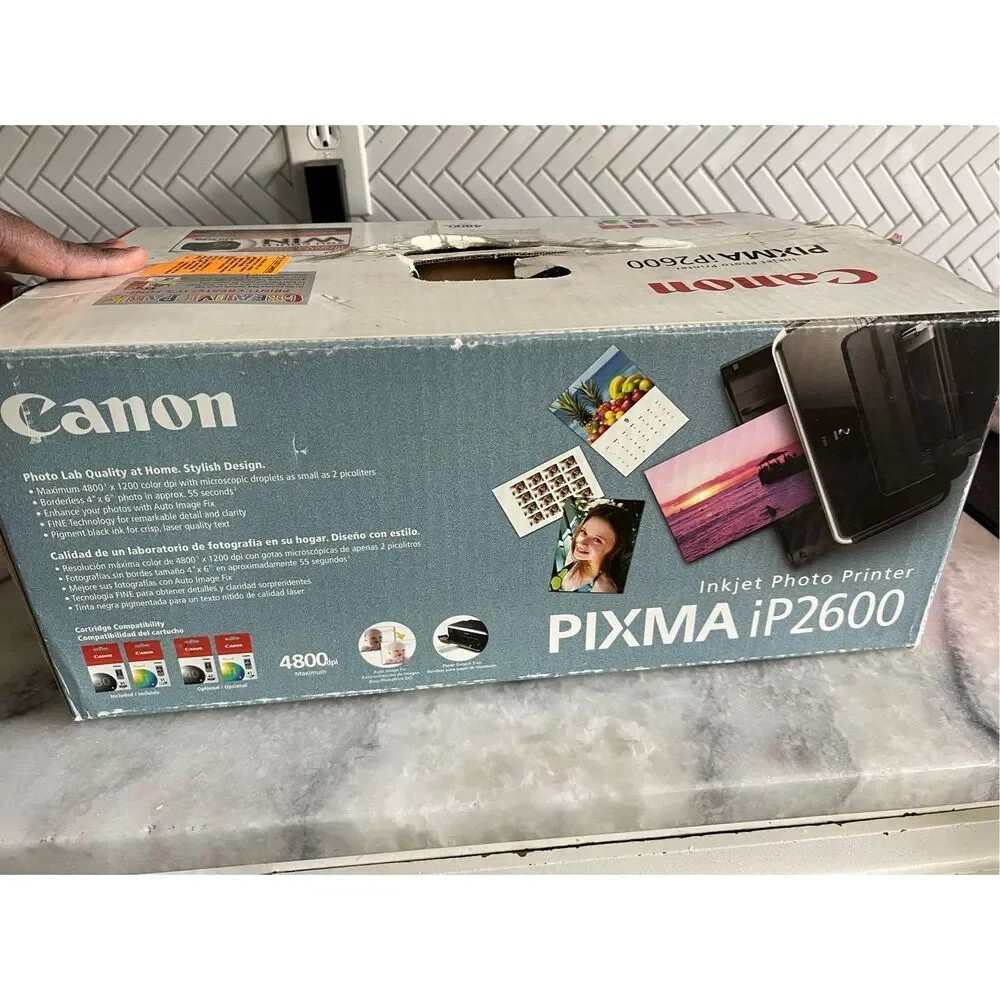 Canon PIXMA iP2600 Inkjet Photo Printer With USB Cable New in Box